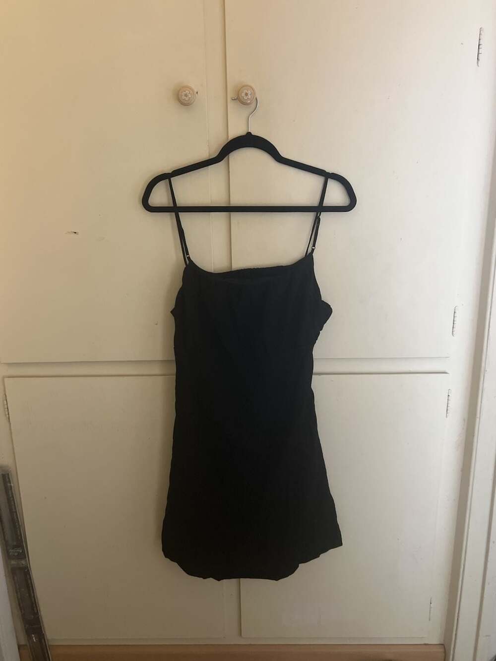 Black Mini Dress with Open Back and Adjustable Straps